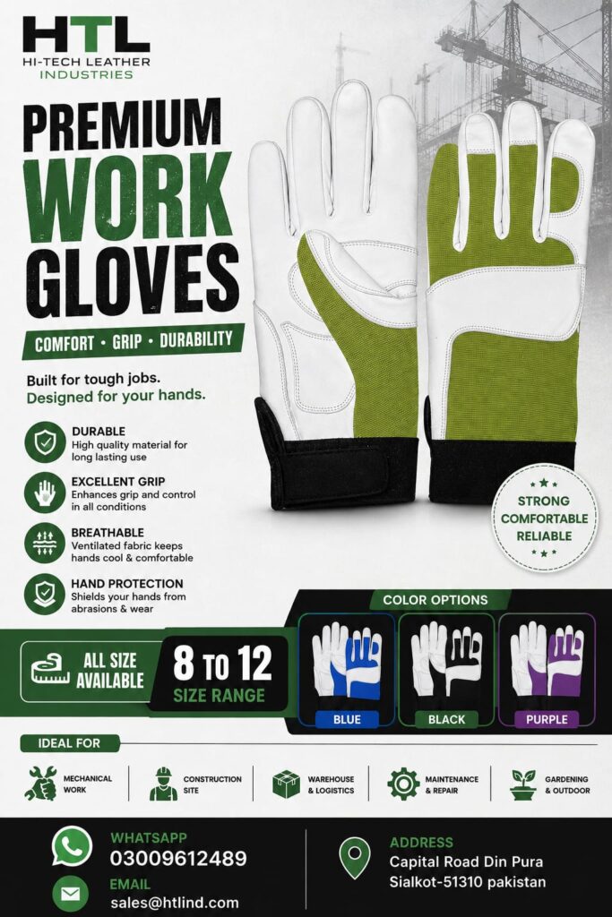 assembly gloves leather in sialkot spandex fabric goat leather hide skin made in sialkot pakistan high technique leather industry