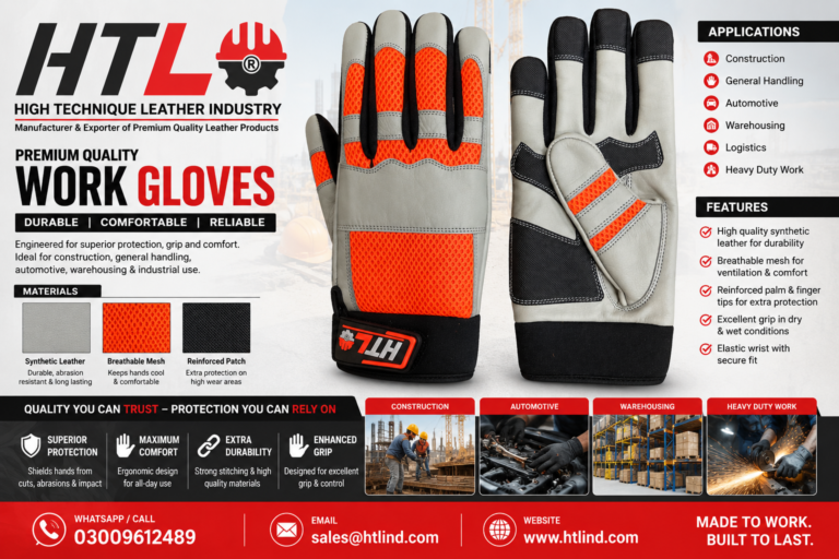 Premium Leather Mechanic Work Gloves Manufacturer in Pakistan